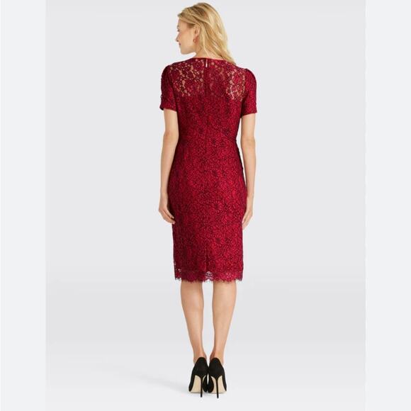 NWT NEW Draper James Collection Regal Red Knee Length Lace Sheath Dress - Picture 3 of 13